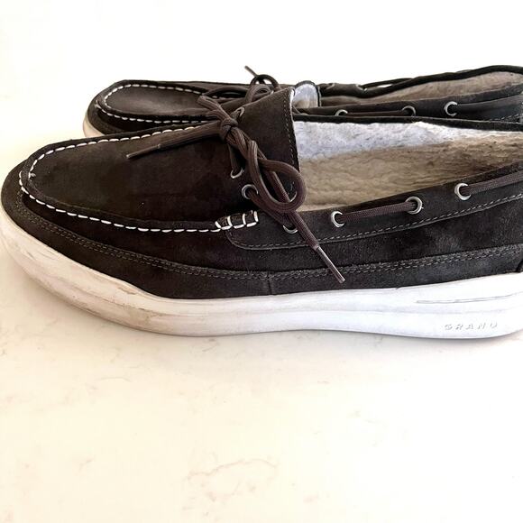 COLE HAAN GRANDPRO RALLY SLIPON Men\'s Brown Suede Sherpa lined Slip-On Shoes main image 4